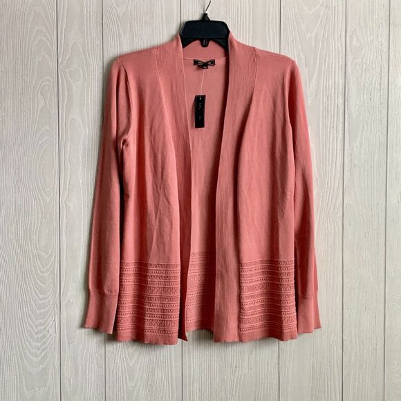 Lety & Me Salmon Pink Orange Lightweight Cardigan Sweater Small NWT - Picture 1 of 5
